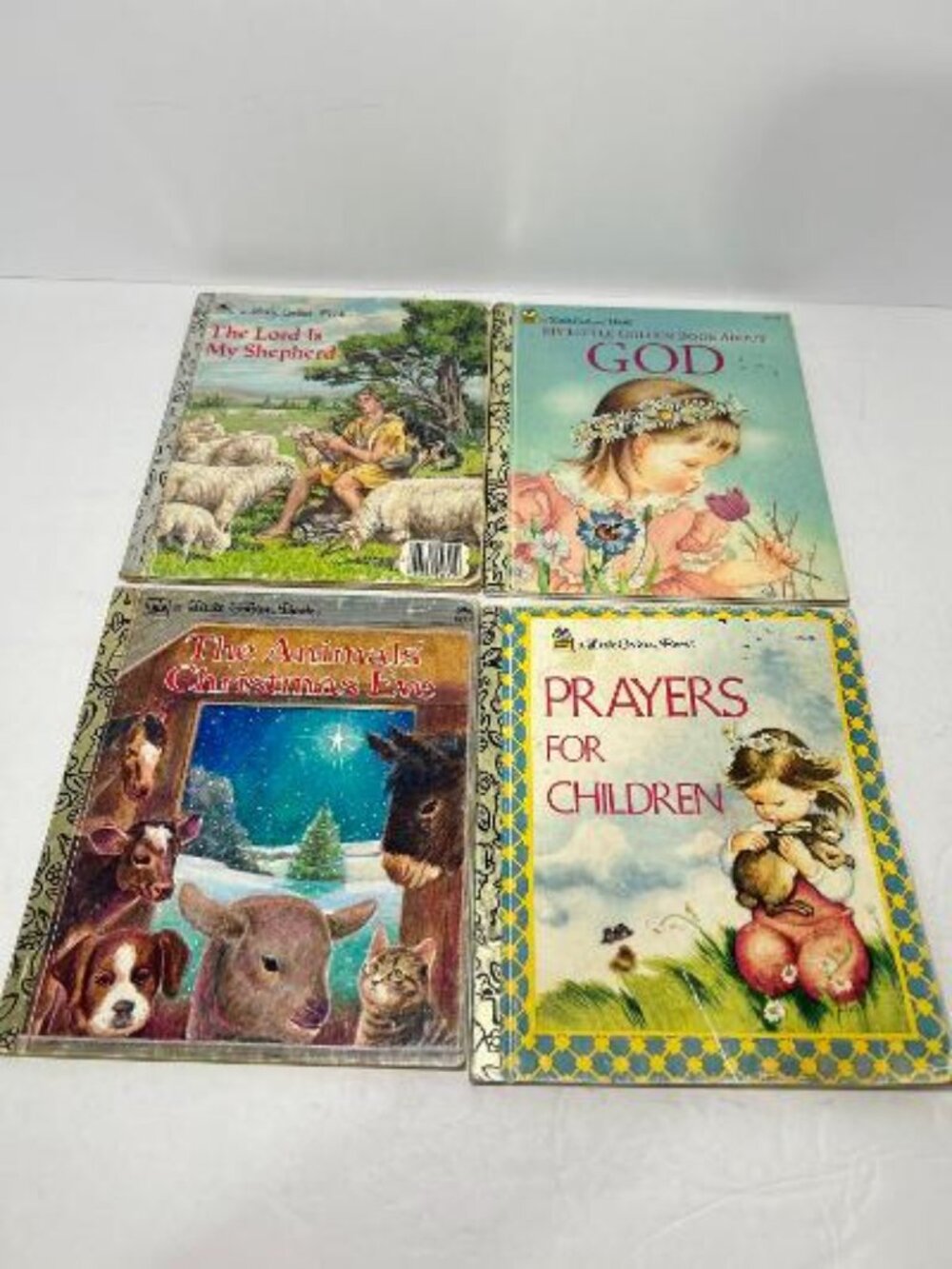 Lot 4 Vintage Little Golden Books Religious Christian Jesus Bible Stories (READ)